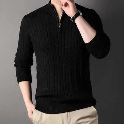 KNITTED QUARTER ZIP SWEATER